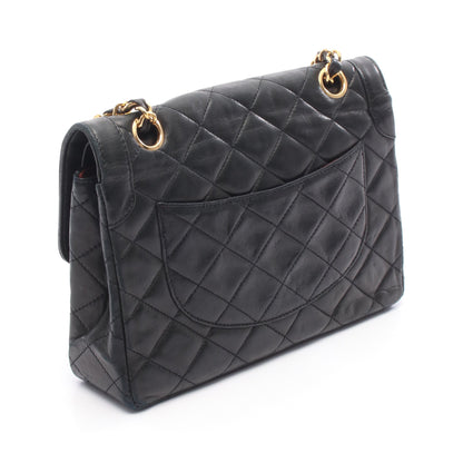 マトラッセ パリ限定 Wフラップ Wチェーンショルダーバッグ ラムスキン ブラック コンビ金具 シャネル バッグ CHANEL