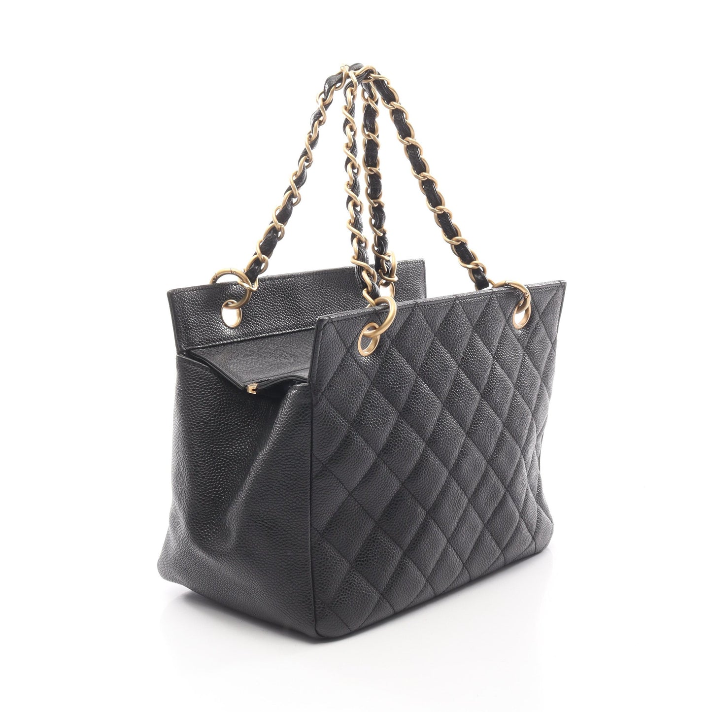 マトラッセ チェーンショルダーバッグ キャビアスキン ブラック ゴールド金具 シャネル バッグ CHANEL
