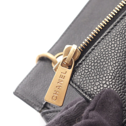 マトラッセ チェーンショルダーバッグ キャビアスキン ブラック ゴールド金具 シャネル バッグ CHANEL