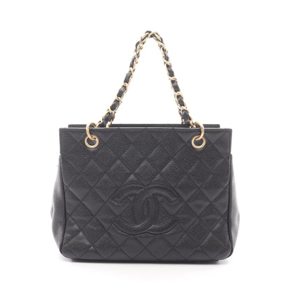 マトラッセ チェーンショルダーバッグ キャビアスキン ブラック ゴールド金具 シャネル バッグ CHANEL