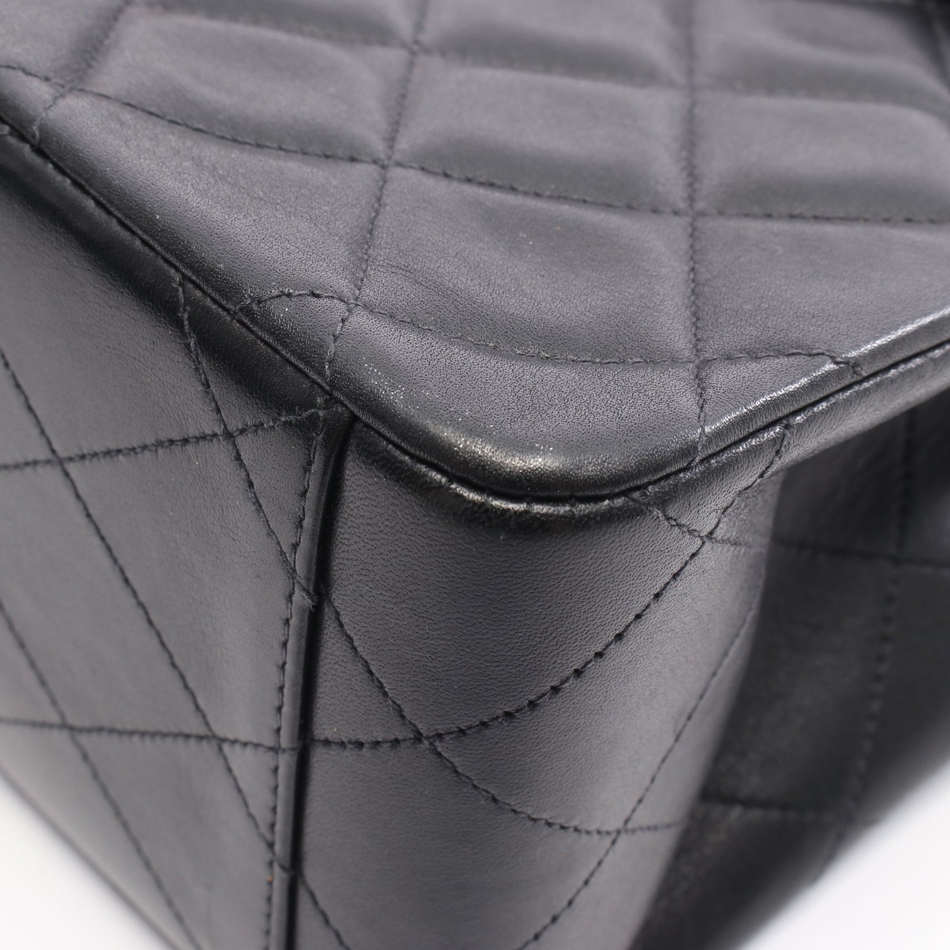 デカマトラッセ34 シングルフラップ Wチェーンショルダーバッグ ラムスキン ブラック ゴールド金具 シャネル バッグ CHANEL