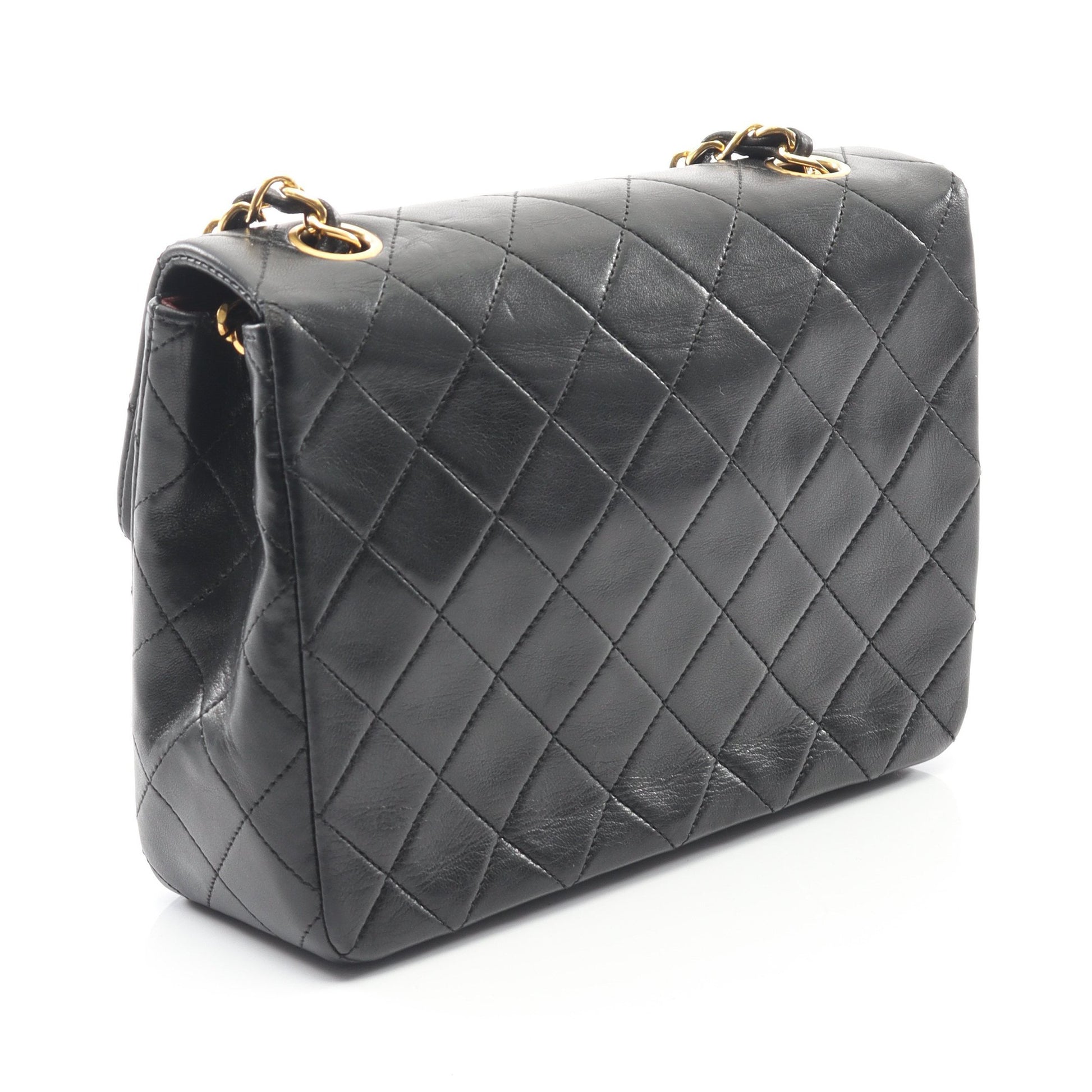 ミニマトラッセ20 チェーンショルダーバッグ ラムスキン ブラック ゴールド金具 ヴィンテージ シャネル バッグ CHANEL
