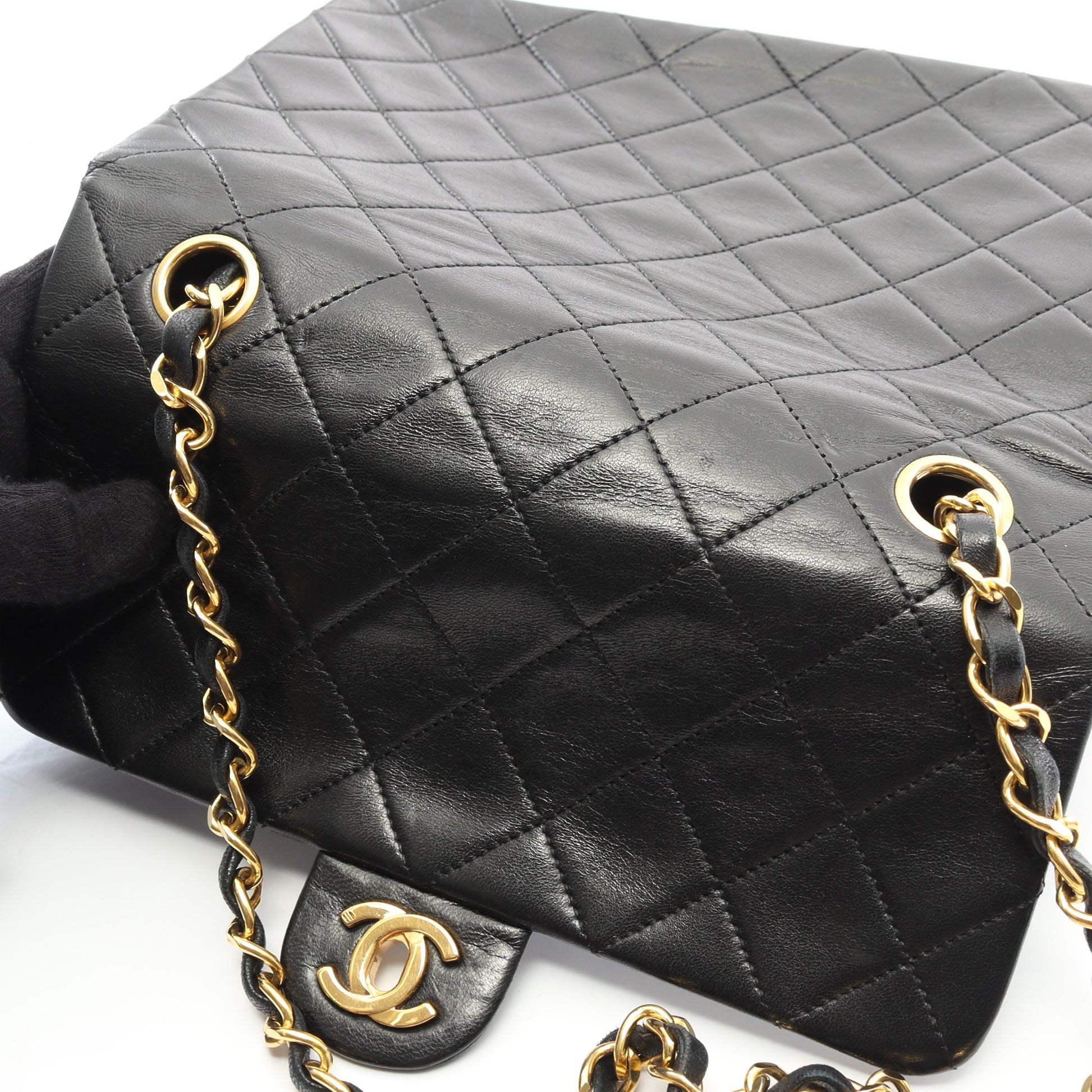 ミニマトラッセ20 チェーンショルダーバッグ ラムスキン ブラック ゴールド金具 ヴィンテージ シャネル バッグ CHANEL