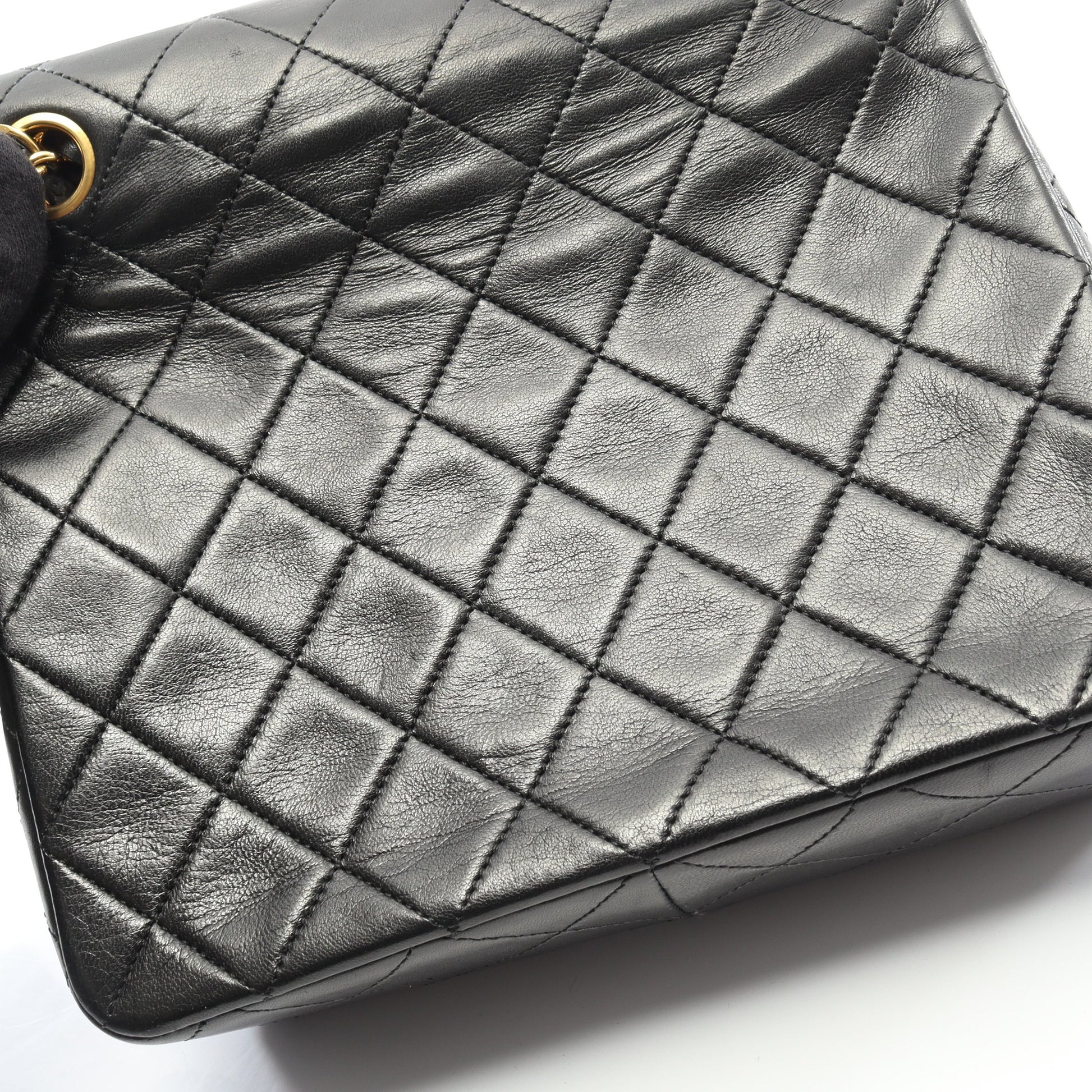 ミニマトラッセ20 チェーンショルダーバッグ ラムスキン ブラック ゴールド金具 ヴィンテージ シャネル バッグ CHANEL