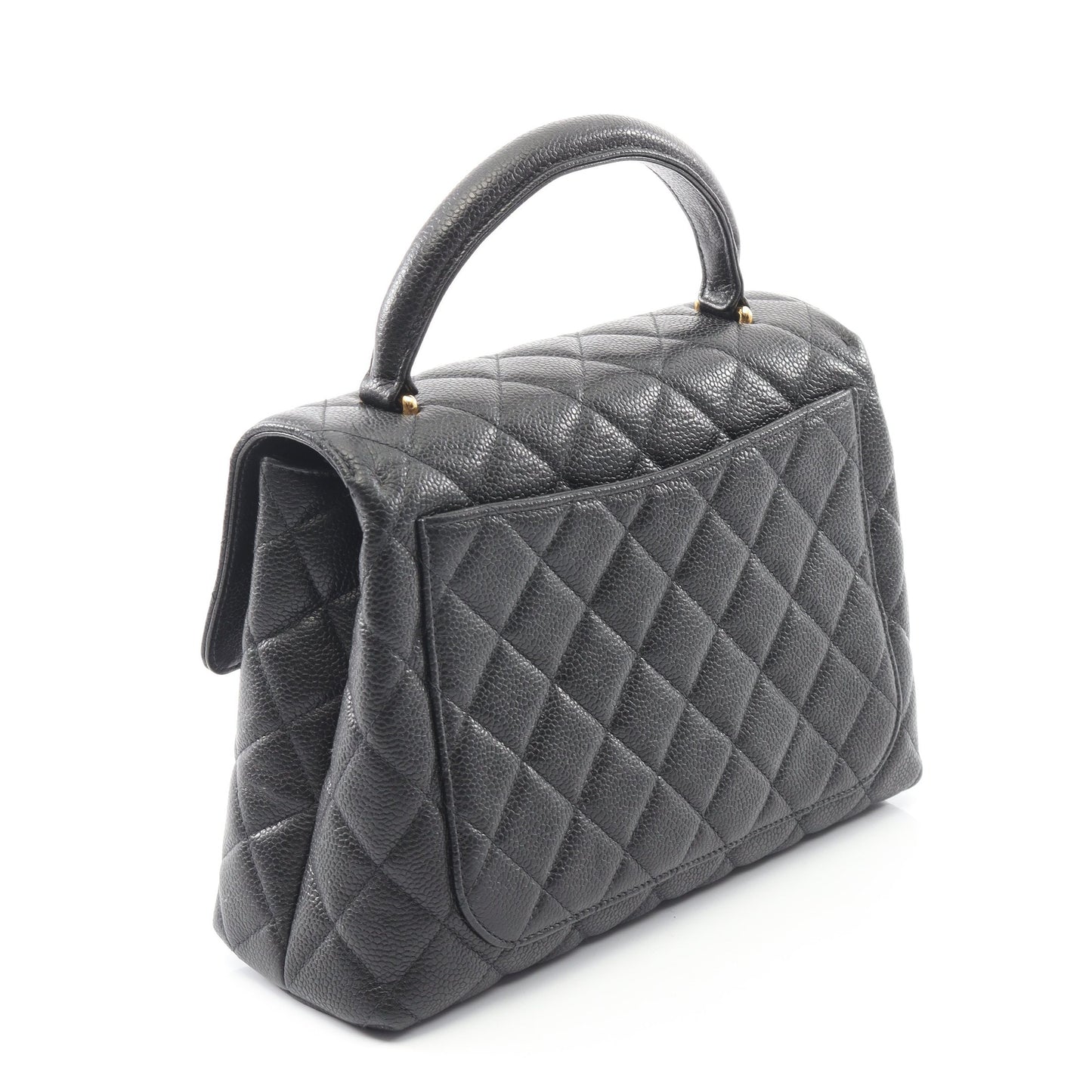 マトラッセ ハンドバッグ キャビアスキン ブラック ゴールド金具 シャネル バッグ CHANEL