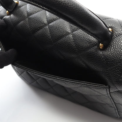 マトラッセ ハンドバッグ キャビアスキン ブラック ゴールド金具 シャネル バッグ CHANEL