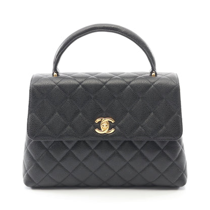 マトラッセ ハンドバッグ キャビアスキン ブラック ゴールド金具 シャネル バッグ CHANEL
