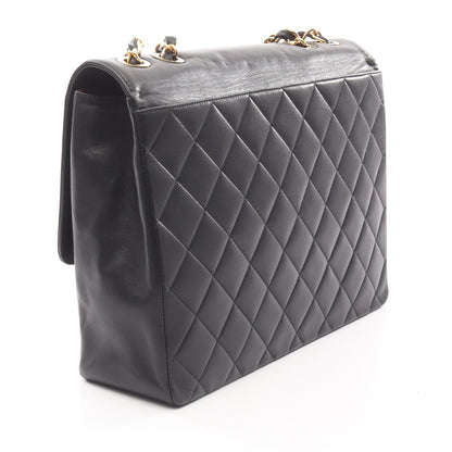 マトラッセ デカココマーク Wチェーンショルダーバッグ ラムスキン ブラック ゴールド金具 シャネル バッグ CHANEL