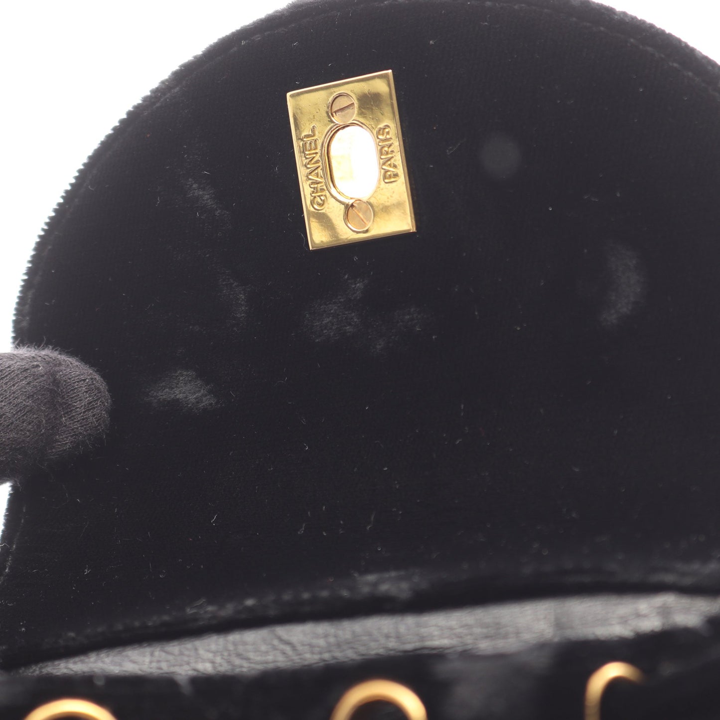 マトラッセ バックパック リュックサック ベロア ブラック ゴールド金具 シャネル バッグ CHANEL
