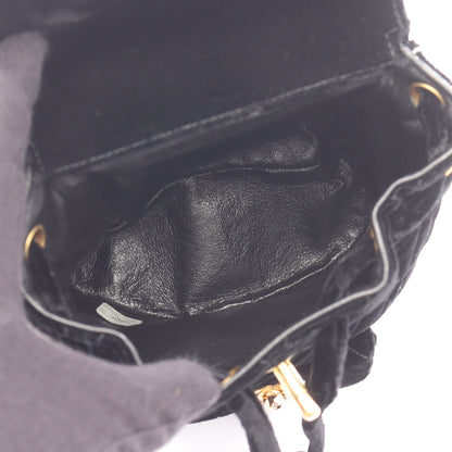 マトラッセ バックパック リュックサック ベロア ブラック ゴールド金具 シャネル バッグ CHANEL