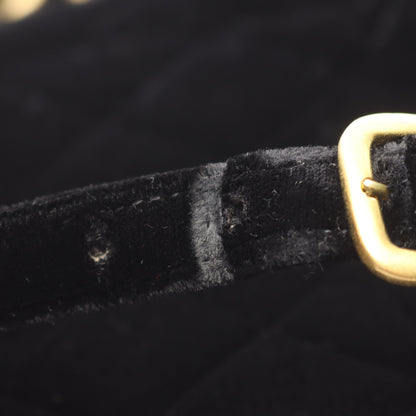 マトラッセ バックパック リュックサック ベロア ブラック ゴールド金具 シャネル バッグ CHANEL
