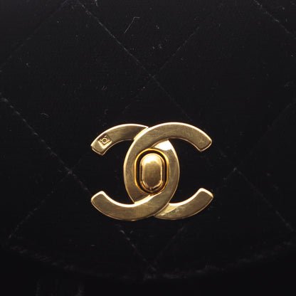 マトラッセ バックパック リュックサック ベロア ブラック ゴールド金具 シャネル バッグ CHANEL