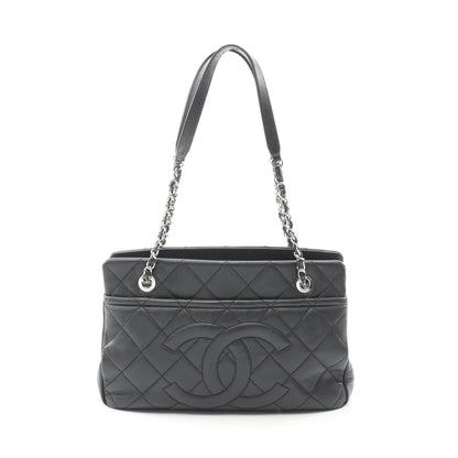 マトラッセ チェーンショルダーバッグ チェーントートバッグ キャビアスキン ブラック シルバー金具 シャネル バッグ CHANEL
