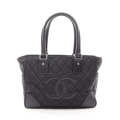 パリニューヨークライン ハンドバッグ トートバッグ ナイロン レザー ブラック シルバー金具 シャネル バッグ CHANEL