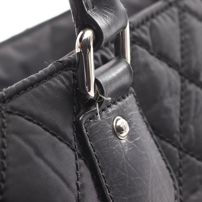 パリニューヨークライン ハンドバッグ トートバッグ ナイロン レザー ブラック シルバー金具 シャネル バッグ CHANEL