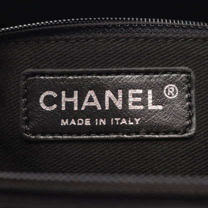 パリニューヨークライン ハンドバッグ トートバッグ ナイロン レザー ブラック シルバー金具 シャネル バッグ CHANEL