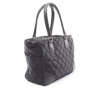 パリニューヨークライン ハンドバッグ トートバッグ ナイロン レザー ブラック シルバー金具 シャネル バッグ CHANEL