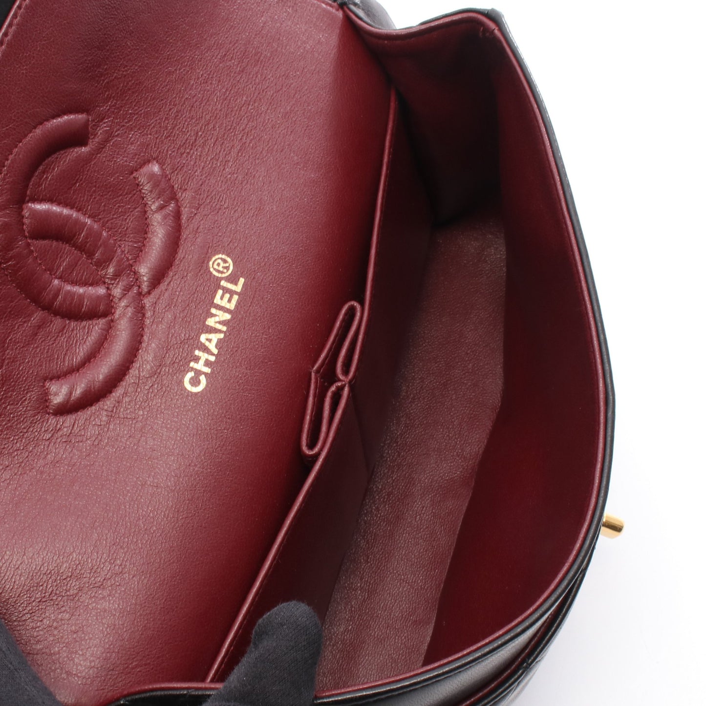マトラッセ Wフラップ Wチェーンショルダーバッグ ラムスキン ブラック ゴールド金具 シャネル バッグ CHANEL