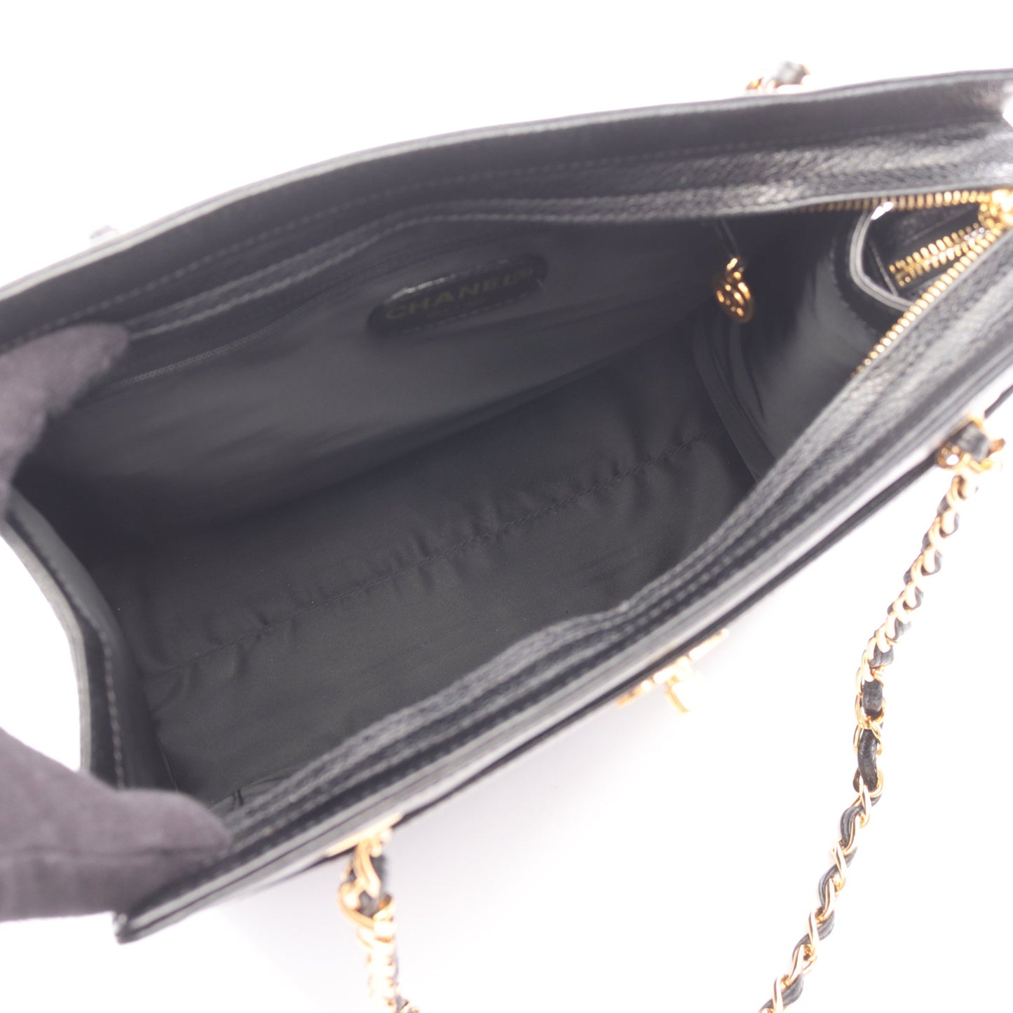 ココマーク ショルダーバッグ トートバッグ ターンロック キャビアスキン ブラック ゴールド金具 シャネル バッグ CHANEL