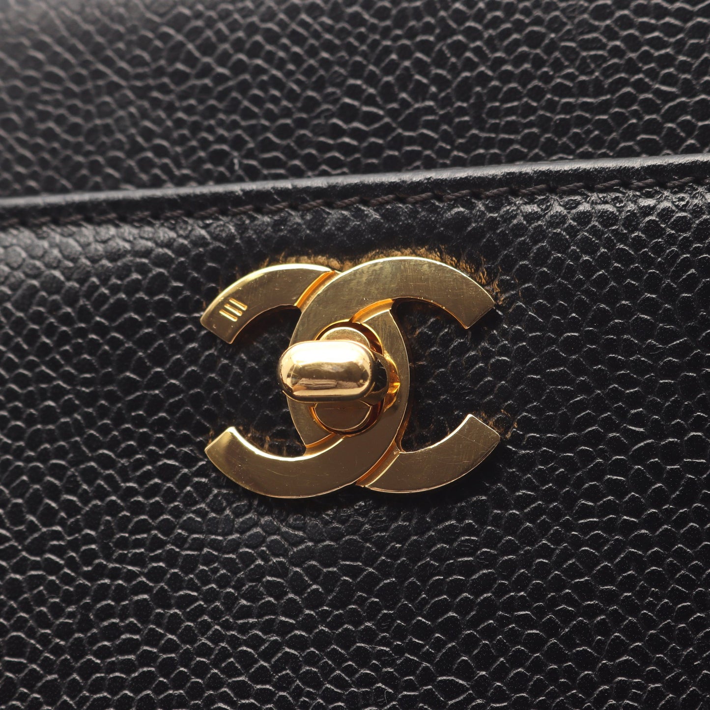 ココマーク ショルダーバッグ トートバッグ ターンロック キャビアスキン ブラック ゴールド金具 シャネル バッグ CHANEL