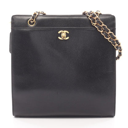ココマーク ショルダーバッグ トートバッグ ターンロック キャビアスキン ブラック ゴールド金具 シャネル バッグ CHANEL