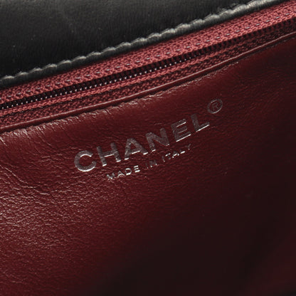 マトラッセ トップハンドル ハンドバッグ ラムスキン ブラック シルバー金具 シャネル バッグ CHANEL