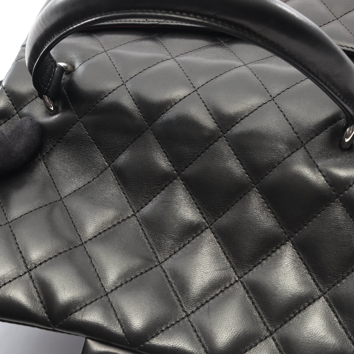 マトラッセ トップハンドル ハンドバッグ ラムスキン ブラック シルバー金具 シャネル バッグ CHANEL
