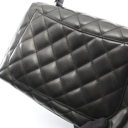 マトラッセ トップハンドル ハンドバッグ ラムスキン ブラック シルバー金具 シャネル バッグ CHANEL