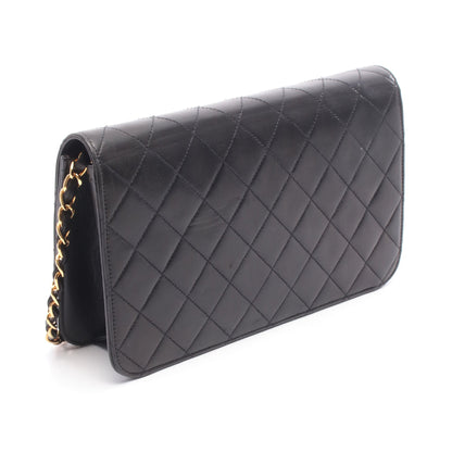 マトラッセ フルフラップ チェーンショルダーバッグ ラムスキン ブラック ゴールド金具 シャネル バッグ CHANEL