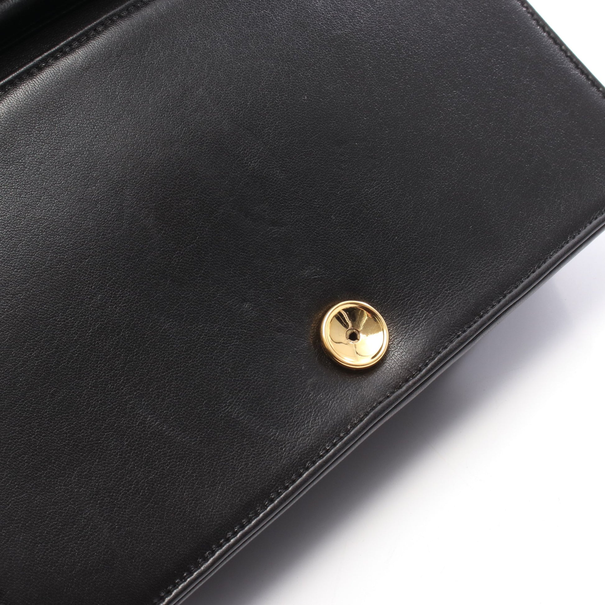 マトラッセ フルフラップ チェーンショルダーバッグ ラムスキン ブラック ゴールド金具 シャネル バッグ CHANEL