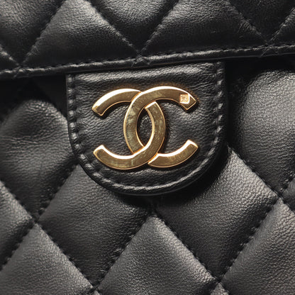 マトラッセ チェーンショルダーバッグ ラムスキン ブラック ゴールド金具 シャネル バッグ CHANEL