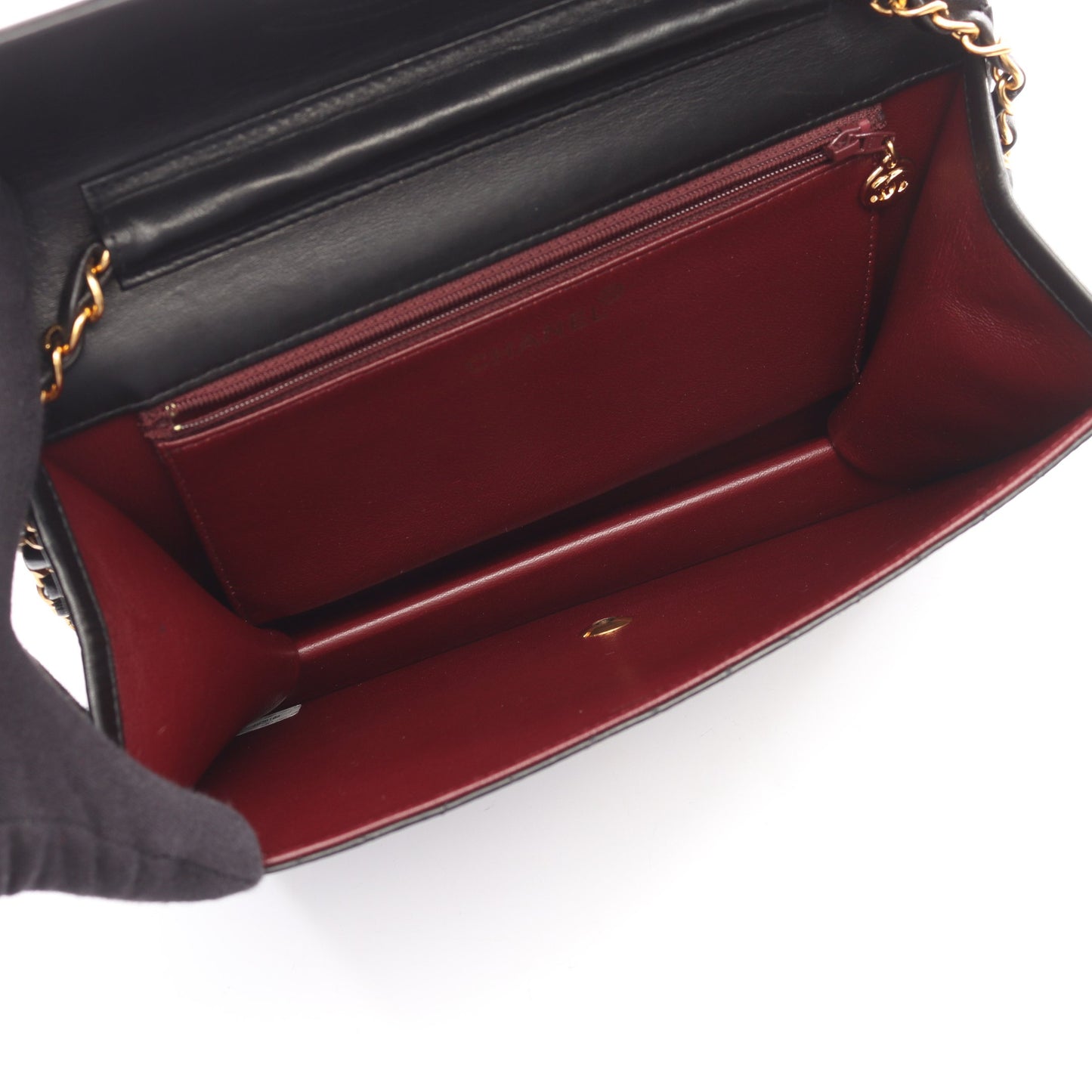 マトラッセ チェーンショルダーバッグ ラムスキン ブラック ゴールド金具 シャネル バッグ CHANEL