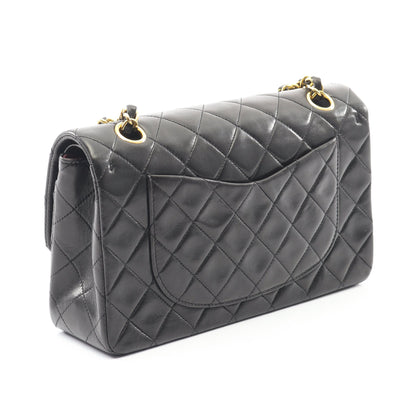 マトラッセ Wフラップ Wチェーンショルダーバッグ ラムスキン ブラック ゴールド金具 シャネル バッグ CHANEL