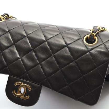 マトラッセ Wフラップ Wチェーンショルダーバッグ ラムスキン ブラック ゴールド金具 シャネル バッグ CHANEL