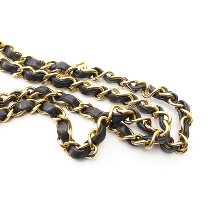 マトラッセ Wフラップ Wチェーンショルダーバッグ ラムスキン ブラック ゴールド金具 シャネル バッグ CHANEL