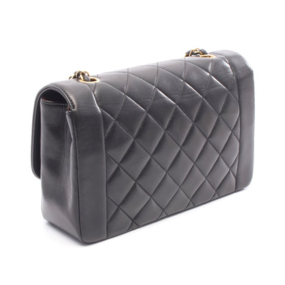 マトラッセ ダイアナフラップ チェーンショルダーバッグ ラムスキン ブラック ゴールド金具 シャネル バッグ CHANEL