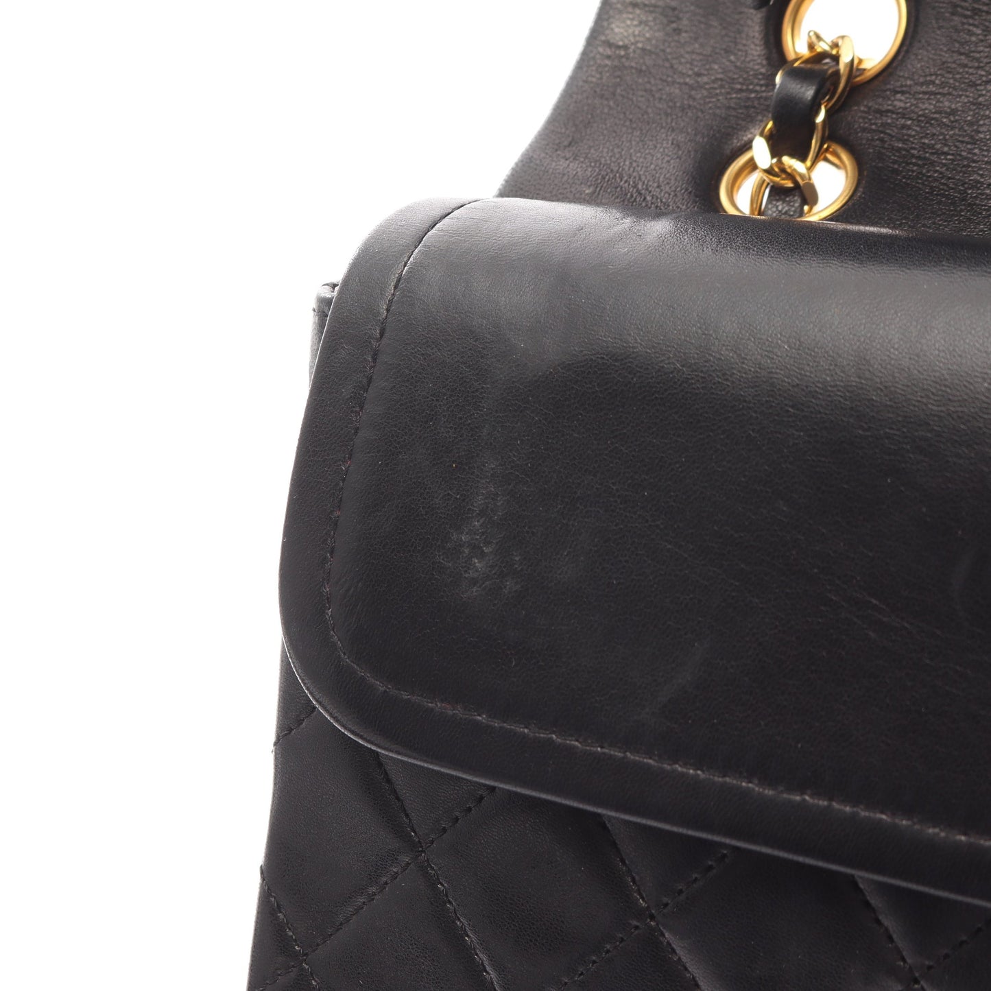 マトラッセ Wフラップ Wチェーンショルダーバッグ ラムスキン ブラック ゴールド金具 シャネル バッグ CHANEL
