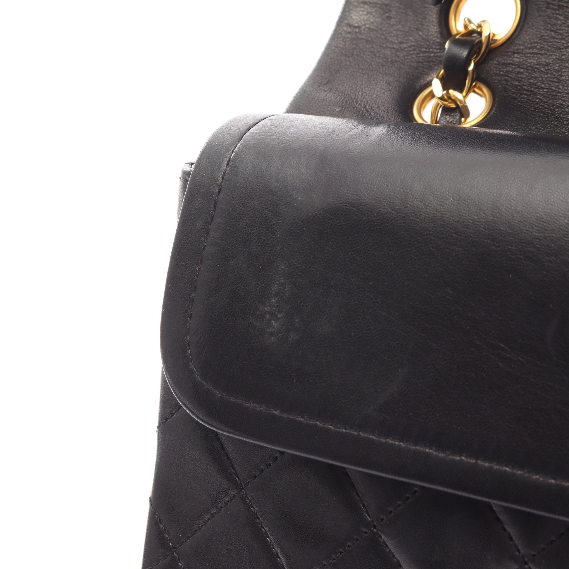 マトラッセ Wフラップ Wチェーンショルダーバッグ ラムスキン ブラック ゴールド金具 シャネル バッグ CHANEL