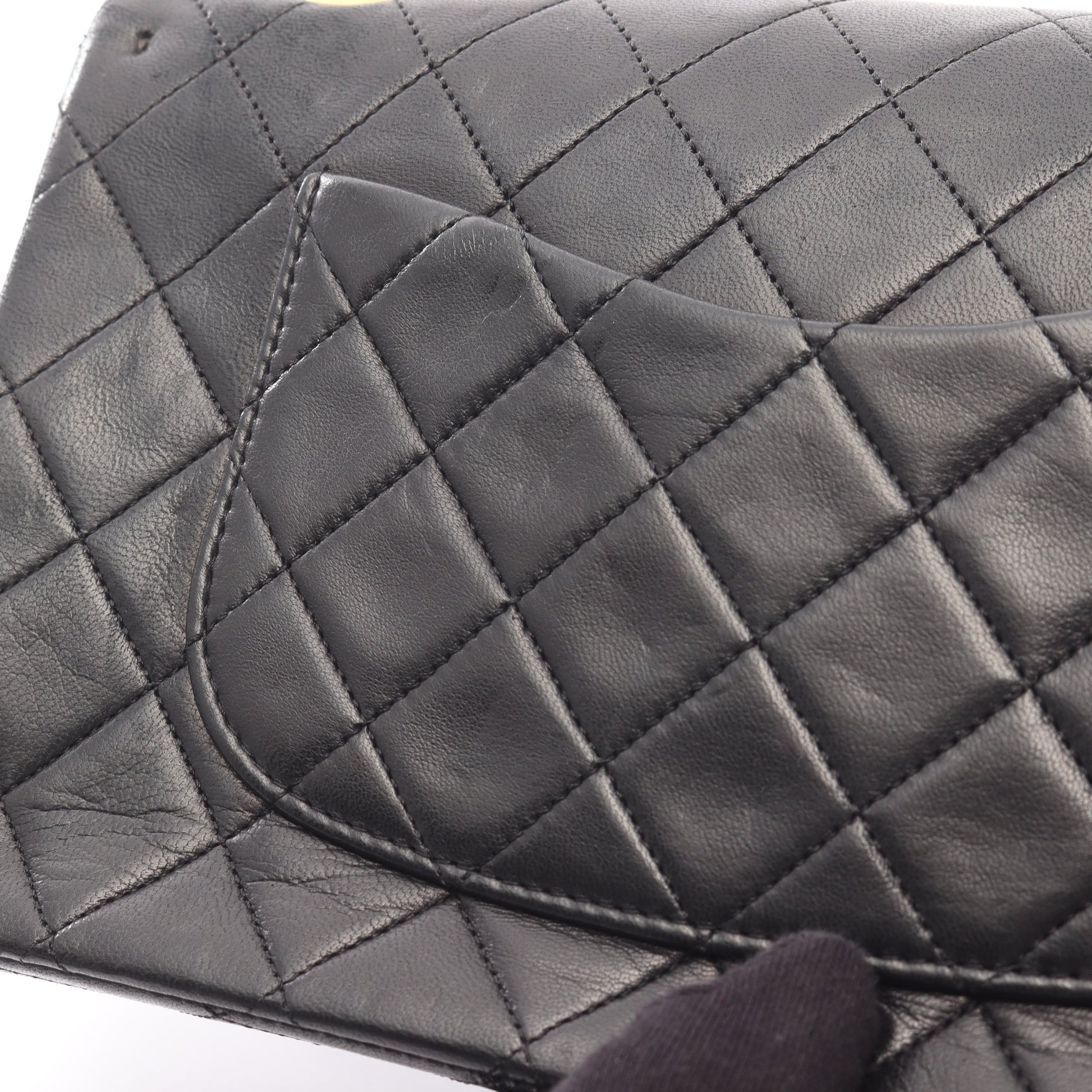 マトラッセ Wフラップ Wチェーンショルダーバッグ ラムスキン ブラック ゴールド金具 シャネル バッグ CHANEL