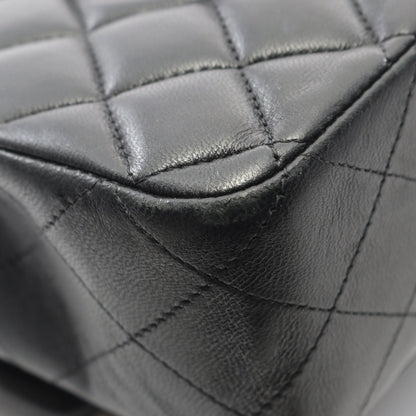 マトラッセ Wフラップ Wチェーンショルダーバッグ ラムスキン ブラック ゴールド金具 シャネル バッグ CHANEL