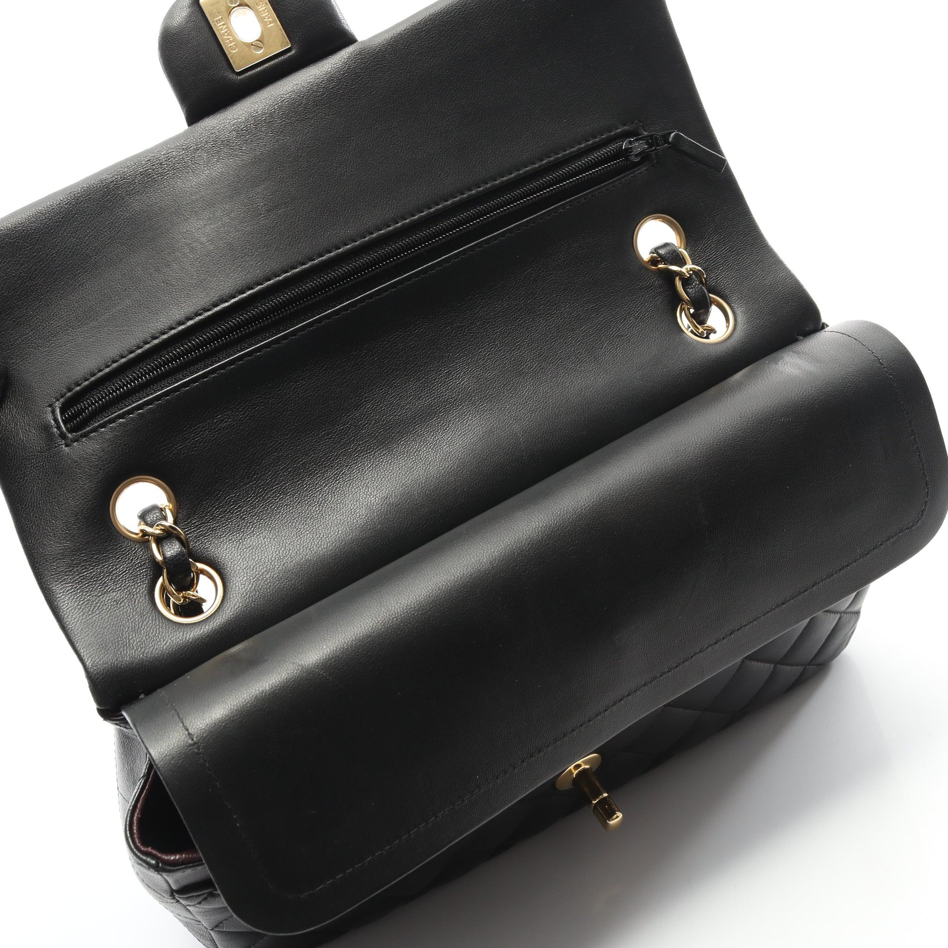 マトラッセ Wフラップ Wチェーンショルダーバッグ ラムスキン ブラック ゴールド金具 シャネル バッグ CHANEL