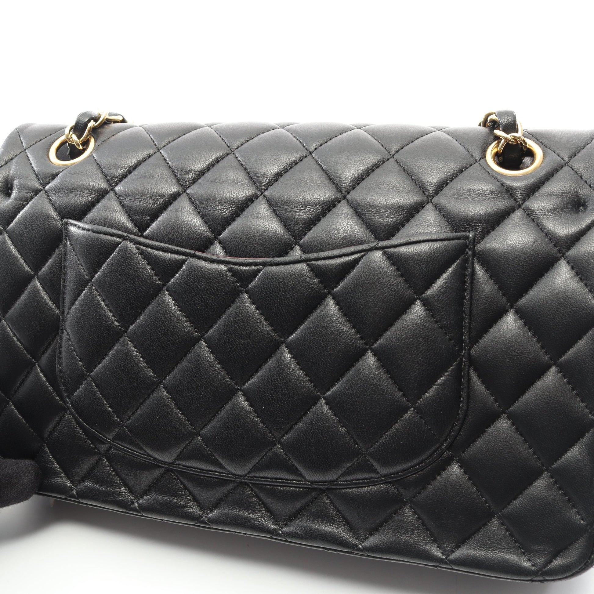 マトラッセ Wフラップ Wチェーンショルダーバッグ ラムスキン ブラック ゴールド金具 シャネル バッグ CHANEL