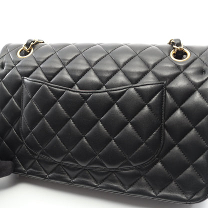 マトラッセ Wフラップ Wチェーンショルダーバッグ ラムスキン ブラック ゴールド金具 シャネル バッグ CHANEL