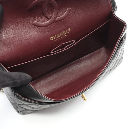 マトラッセ Wフラップ Wチェーンショルダーバッグ ラムスキン ブラック ゴールド金具 シャネル バッグ CHANEL