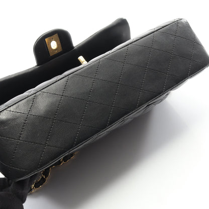 マトラッセ Wフラップ Wチェーンショルダーバッグ ラムスキン ブラック ゴールド金具 シャネル バッグ CHANEL