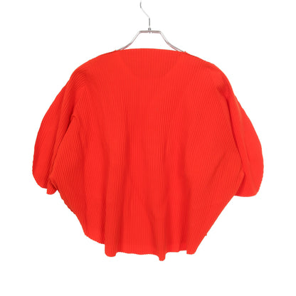 DOT PLEATS プリーツ トップス 半袖 レッド ミーイッセイミヤケ トップス me ISSEY MIYAKE