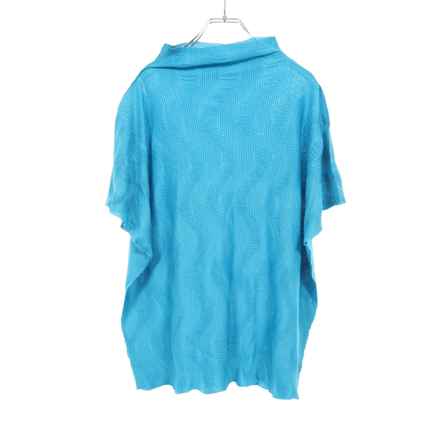 WAVE KNIT STRETCH PLEATS カットソー ライトブルー ミーイッセイミヤケ トップス me ISSEY MIYAKE