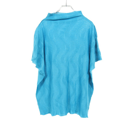 WAVE KNIT STRETCH PLEATS カットソー ライトブルー ミーイッセイミヤケ トップス me ISSEY MIYAKE