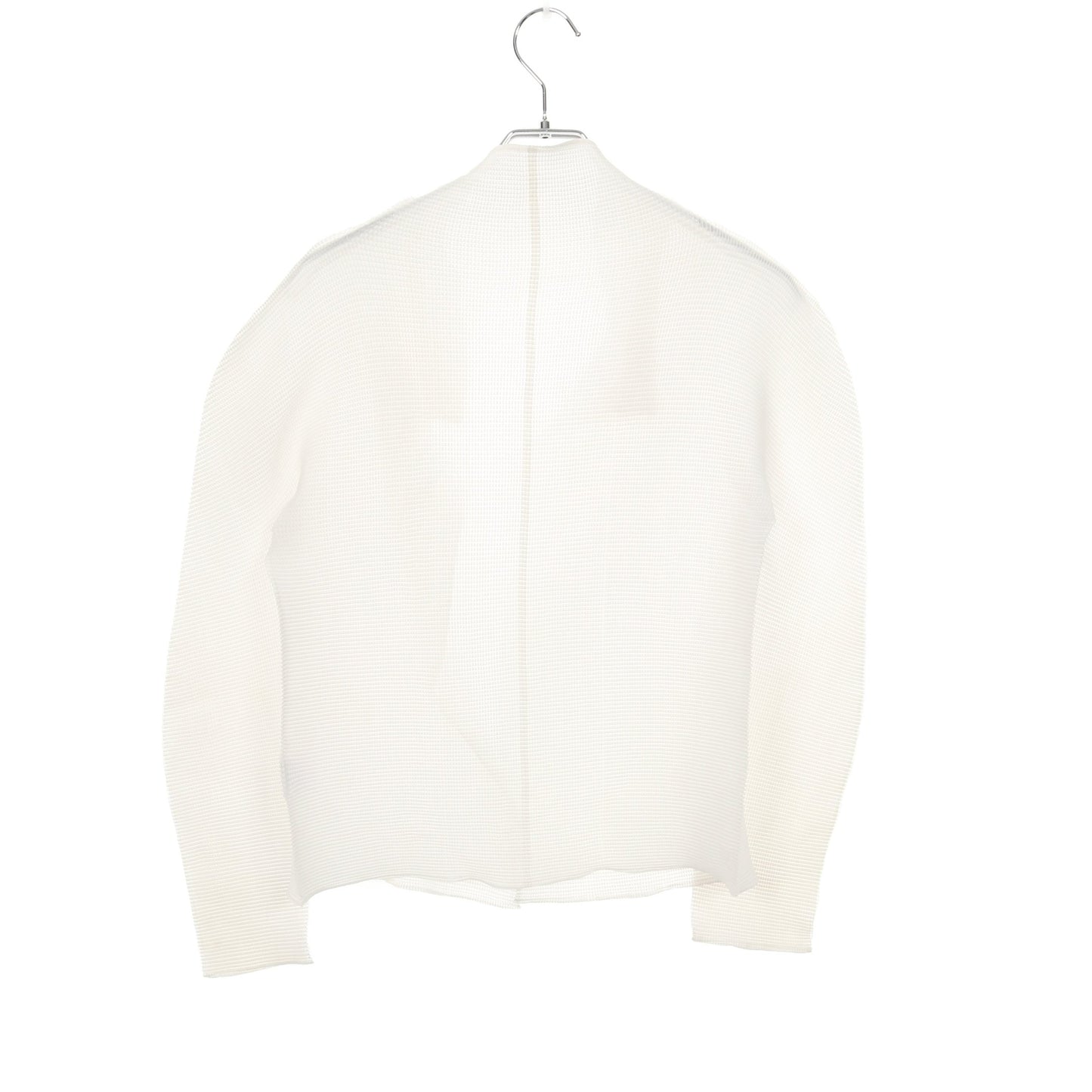ストレッチ プリーツ カーディガン ホワイト ミーイッセイミヤケ トップス me ISSEY MIYAKE
