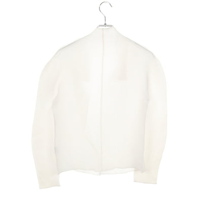 ストレッチ プリーツ カーディガン ホワイト ミーイッセイミヤケ トップス me ISSEY MIYAKE